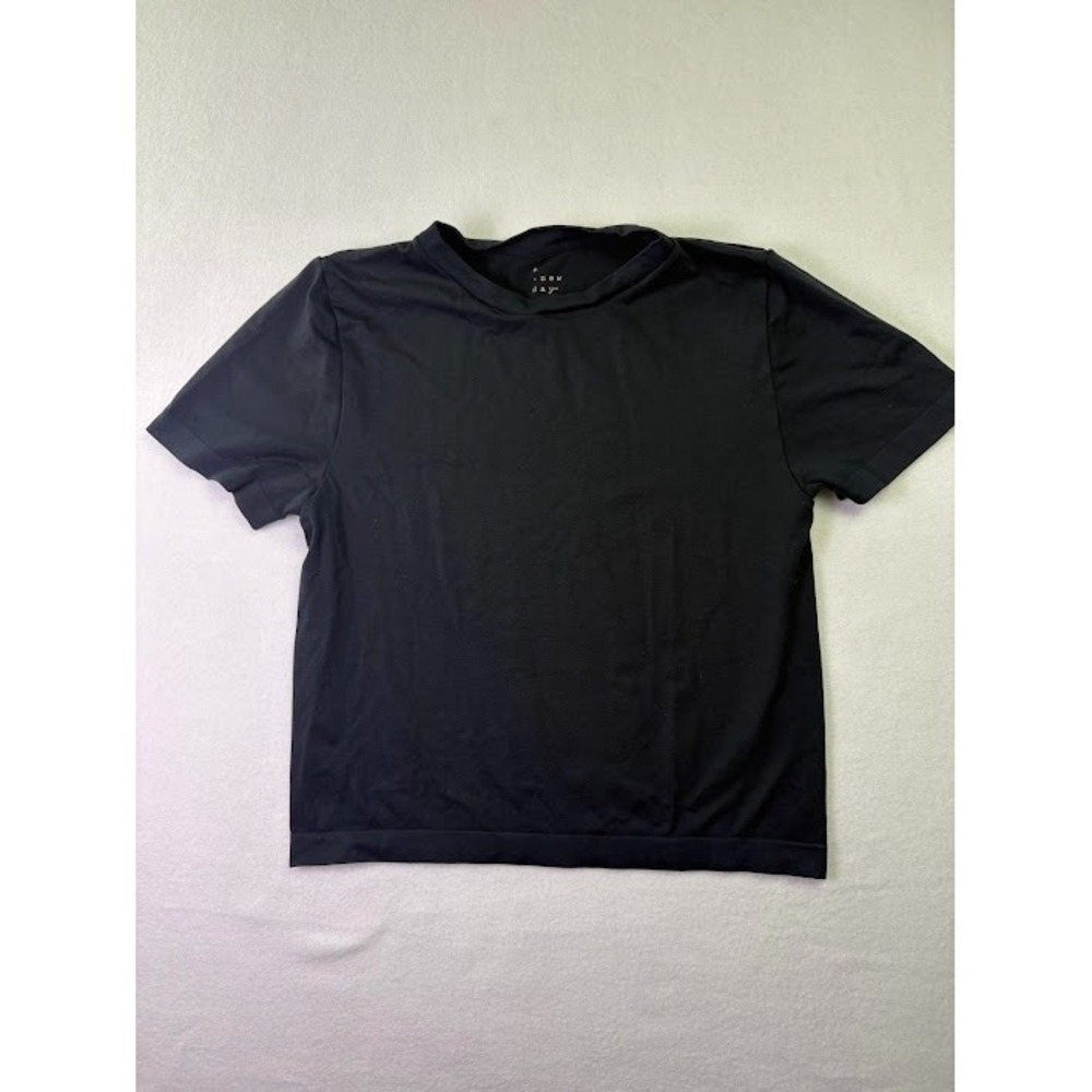 A New Day Women's Athletic Top Black Size XL Short Sleeve Nylon/Spandex